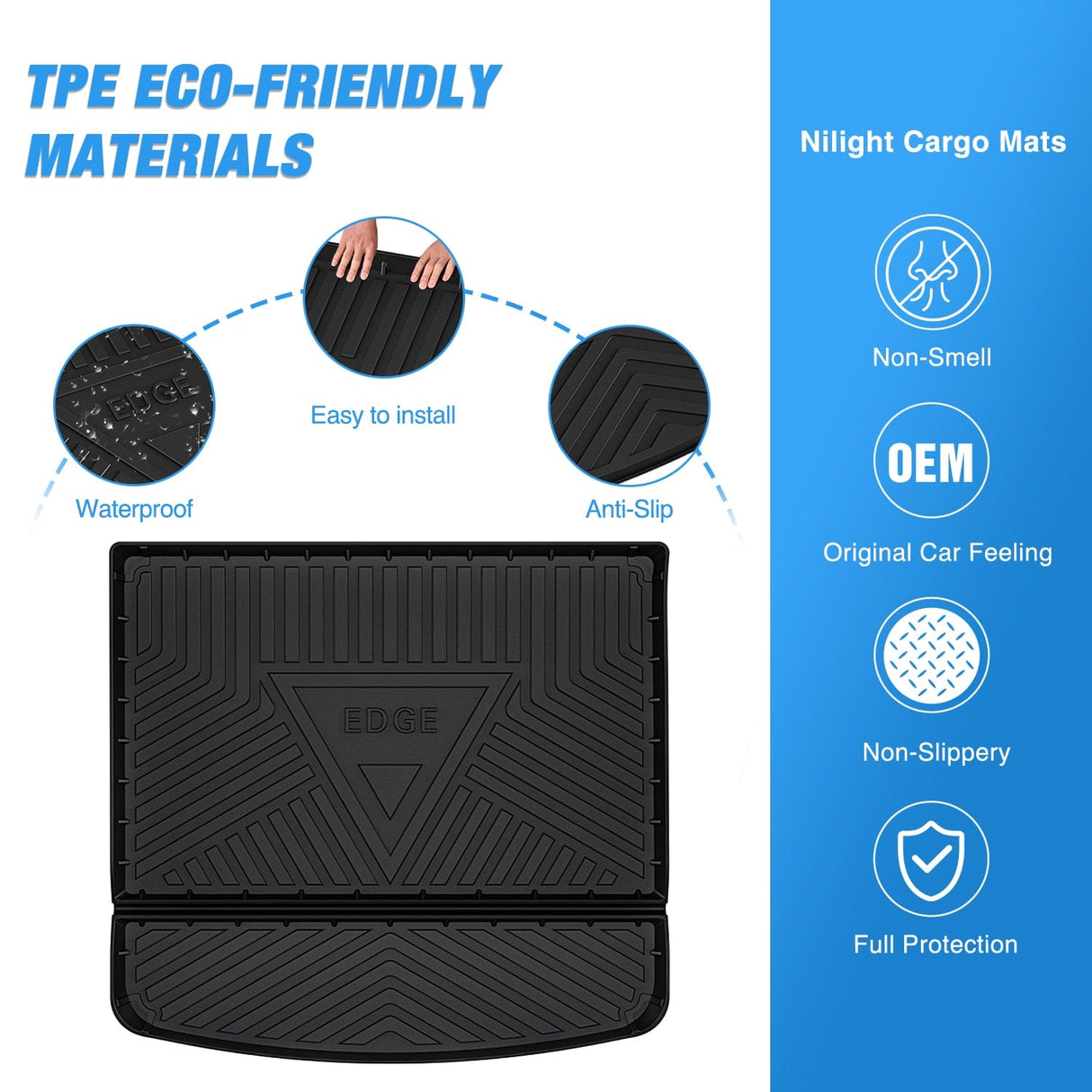 Cargo Mats for Ford Edge 2015-2024 Nilight