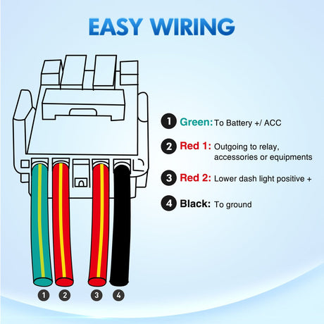 Toyota Power Push Button Square Switch 12V ON Off Switch with Connector Wire Kit Nilight