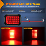 4 Pcs 5 X 3 Inch 24 Led Red Rectangular Trailer Tail Light Nilight