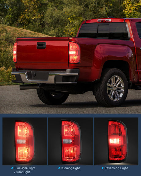 Nilight Taillight Assembly Compatible with 2015 2016 2017 2018 2019 2020 2021 2022 Chevy Colorado Rear Lamp Replacement OE Style Driver Side and Passenger Side w/Bulbs Nilight