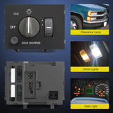 Headlight Dimmer Switch with Yellowish LED Light Compatible with 1995-1999 Chevy Silverado 1500 Tahoe Astro 1995-1999 GMC Yukon 1999-2000 Cadillac Escalade Nilight