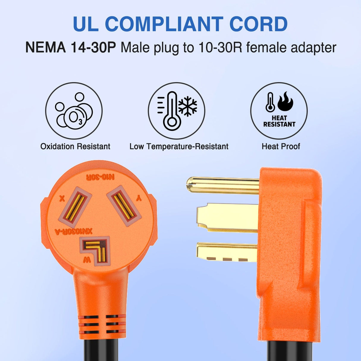 30 Amp to 30 Amp 4 Prong  Dryer Adapter Cord Nilight