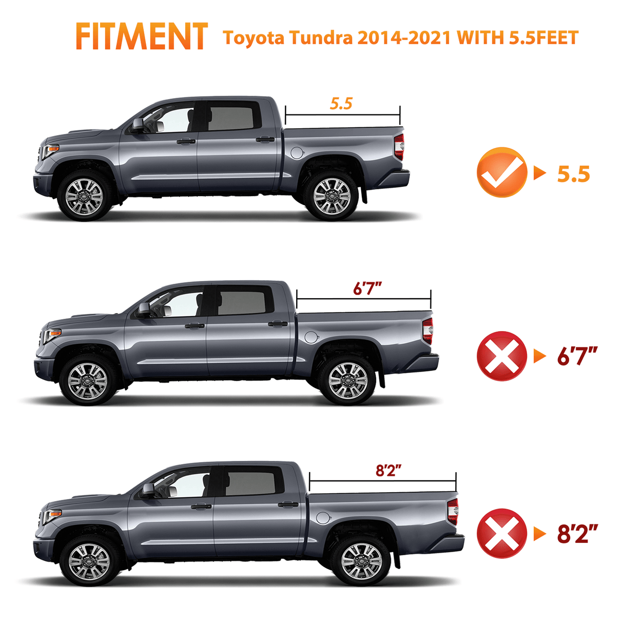 5.5ft Soft Roll Up Truck Tonneau Cover For Toyota Tundra 2014-2021 Nilight