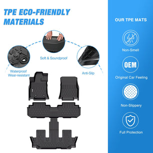 TPE Floor Mats for Subaru Ascent 7 Seater 2nd Row Bucket Seat 2019-2024 Nilight