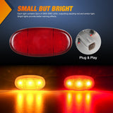 4 PCS 3 LED Red Amber Wheel Fender Side Marker Lights Compatible With 2011-2016 F250 F350 F450 F550 Super Duty Nilight