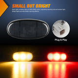 4 PCS 3 LED Red Amber Wheel Fender Side Marker Lights Nilight