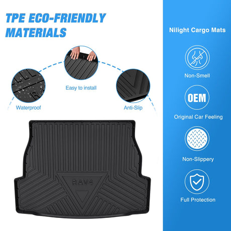 Cargo Mats for Toyota RAV4 2019-2024 Nilight