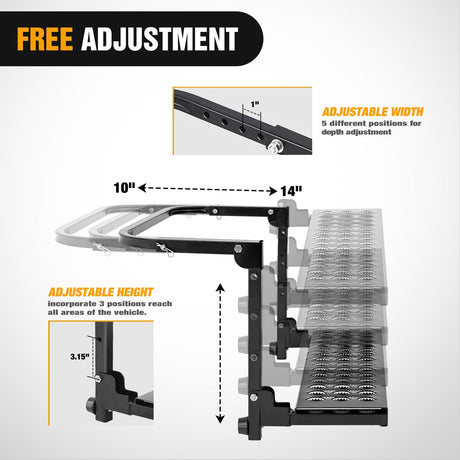 Folding Heavy Duty Tire Step To Fit tires from 10Inch to 14Inch Tire Width Nilight