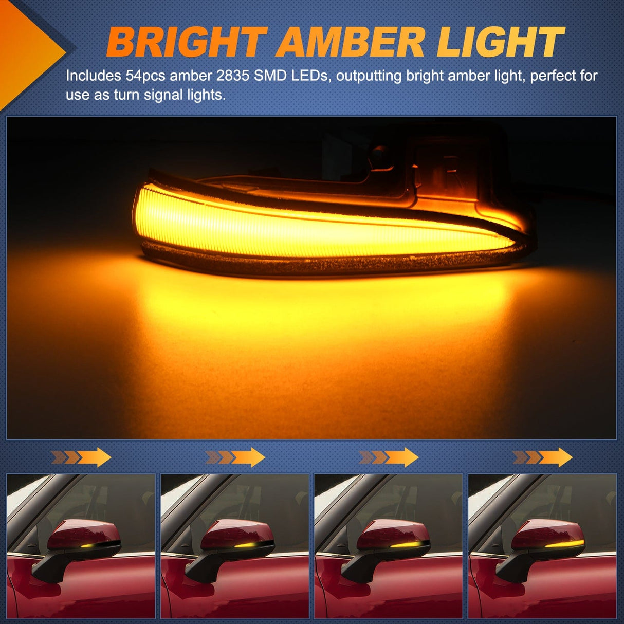 Side Mirror Marker Light for Toyota Tacoma/RAV4 XA50/Highlander XU70 Nilight