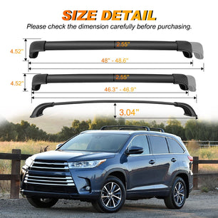 Roof Rack Cross Bars Compatible with 2014-2019 Toyota Highlander XLE Limited SE Nilight