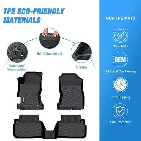 TPE Floor Mats for Subaru Crosstrek 2018-2023 / Subaru Impreza 2017-2023 Nilight