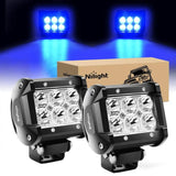 4 Inch 18W 1260LM Double Row Blue Spot LED Pods (Pair) Nilight