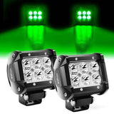 4 Inch 18W 1260LM Double Row Green Spot LED Pods (Pair) Nilight