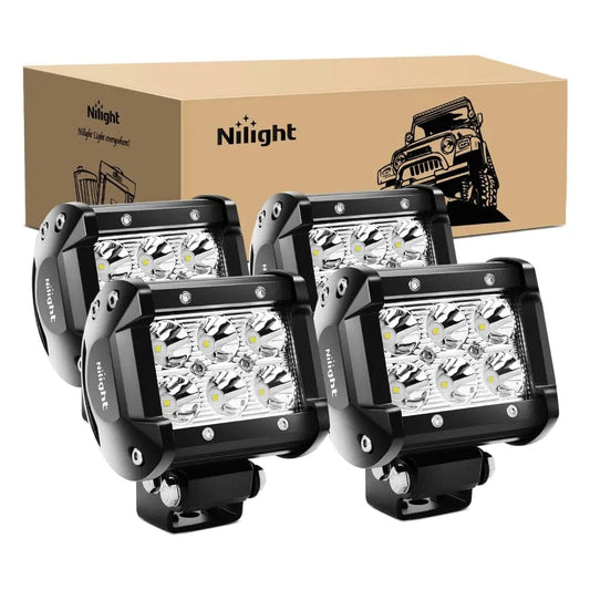 4 Inch 18W 1260LM Double Row Spot LED Pods (2 Pairs) Nilight