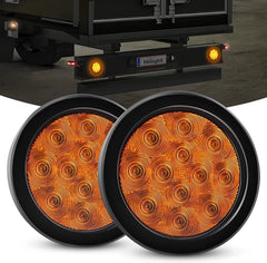 4 Inch Amber Round 12Leds Tail Light (Pair)