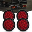 4 Inch Red Round 12Leds Tail Light (2 Pairs) Nilight