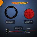 4 Inch Red Round 12Leds Tail Light (2 Pairs) Nilight