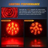 4 Inch Red Round 12Leds Tail Light (2 Pairs) Nilight