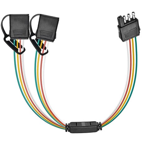 4 Way Flat Trailer Y-Splitter Adapter Extension Harness Nilight