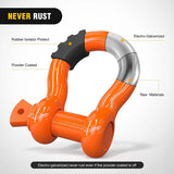 Shackle 3/4 inch D-Ring Shackle Orange (Pair)