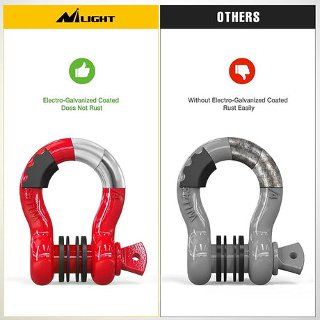 Shackle 3/4 inch D-Ring Shackle Red (Pair)