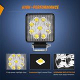 4.2 Inch 27W Spot Square Led Work Lights (Pair) Nilight