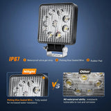 4.2 Inch 27W Spot Square Led Work Lights (Pair) Nilight