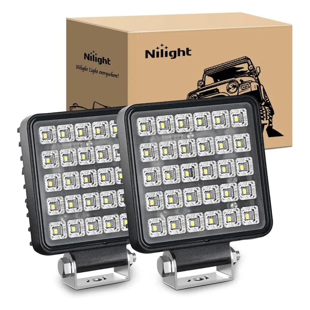 4.3 Inch 60W Square Flood Toggle Switch LED Work Lights (Pair) Nilight