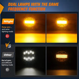 4.5 Inch 27W Amber White Round Spot Flood LED Work Lights (Pair) | 16AWG DT Wire Nilight