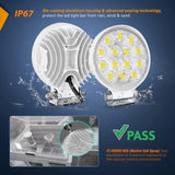 4.5 Inch 42W 4200LM Round Flood White Case Led Work Lights (Pair) Nilight