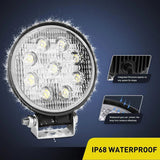 LED Work Light 4.5" 27W 3000LM Round Flood Led Work Lights (10 Packs)