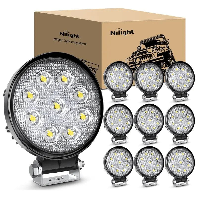 LED Work Light 4.5" 27W Round Spot LED Work Lights (10 pack)