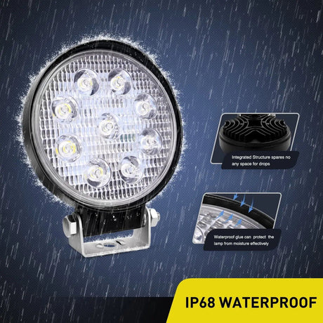 LED Work Light 4.5" 27W Round Spot LED Work Lights (Pair)