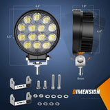 LED Work Light 4.5" 42W 4200LM Round Flood LED Work Lights (Pair)