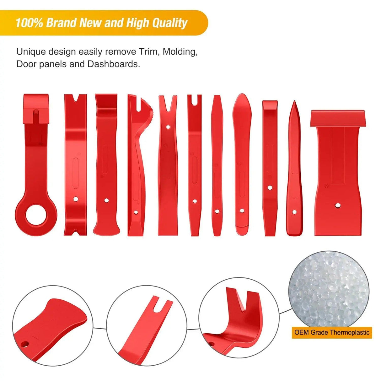 40 Pcs Auto Trim Removal Tool Set Red Nilight