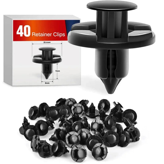 40 Pcs Head 20mm Hole 8mm Bumper Rivet Fender Clips OEM Replaces Nissan 01553-09321 8mm Hole Nilight