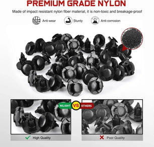 40 Pcs Head 20mm Hole 8mm Bumper Rivet Fender Clips OEM Replaces Nissan 01553-09321 8mm Hole Nilight