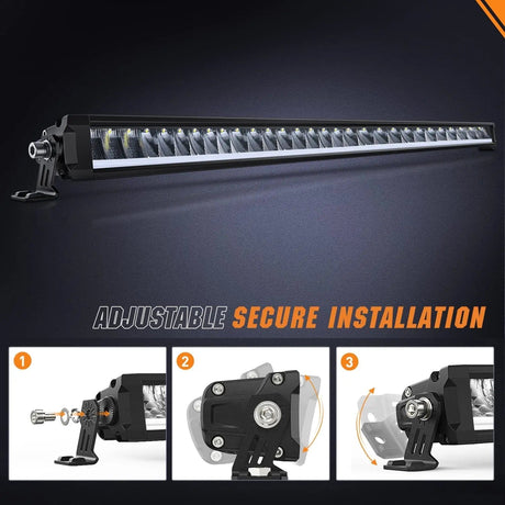 40.3 Inch 165W 17675LM Slim Anti-Glare DRL Spot Flood LED Light Bar | 14AWG DT Wire Nilight