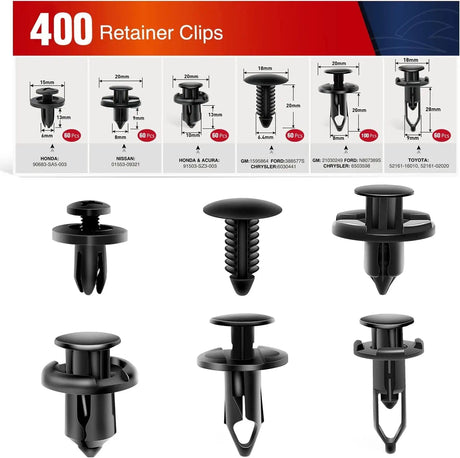 400 Pcs Hole 6mm 7mm 8mm 9mm 10mm Car Retainer Clips For GM Ford Toyota Honda Chrysler Nissan Nilight