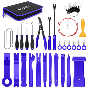 40 Pcs Auto Trim Removal Tool Set Blue Nilight