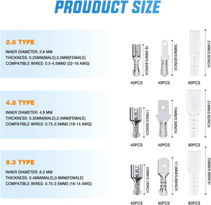 480 PCS Spade Terminals with Insulated Sleeves Nilight