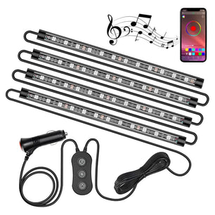 48Leds RGB Interior Light Strip APP Remote Control 4PCS Nilight