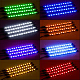 RGB Rock Lights 48Leds RGB Interior Light Strip Remote Control 4PCS