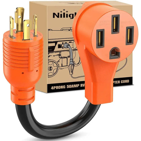 4Prong 30AMP to 50AMP RV Generator Adapter Cord Nilight