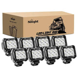 LED Light Bar 4" 18W 1260LM Double Row Flood LED Pods (8PCS)