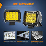 LED Light Bar 4" 36W 3600LM Amber Triple Row Spot Led Pods (Pair)