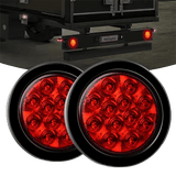 Trailer Light 4" Red Round 12Leds Tail Light (Pair)