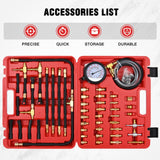 52 pcs 0-140 PSI Fuel Pressure Gauge with 9.49,7.89,6.30 Fuel Line Fittings Master Fuel Pressure Tester Kit Nilight