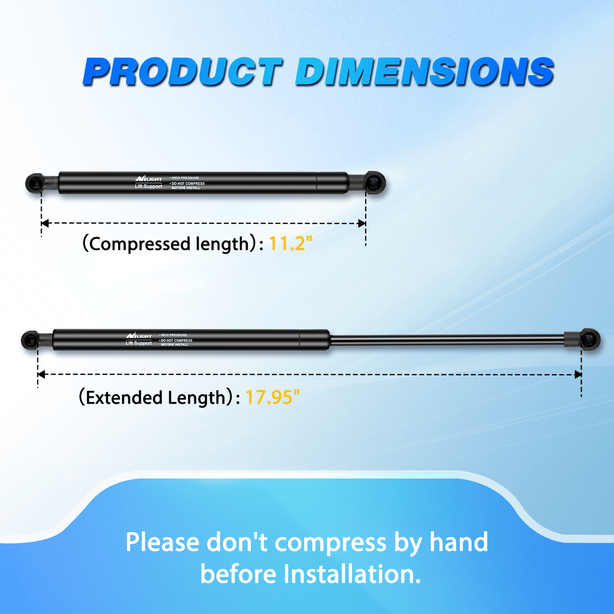 2 PCS Lift Support Struts Replacement for Toyota 4Runner 2003-2009 Front Hood Gas Springs Shock Rods Nilight