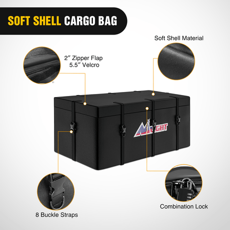 60 x 24 x 7.87 Inch Hitch Cargo Carrier Fits 2-Inch Receiver With Waterproof Cargo Bag Cargo Net Ratchet Straps Nilight